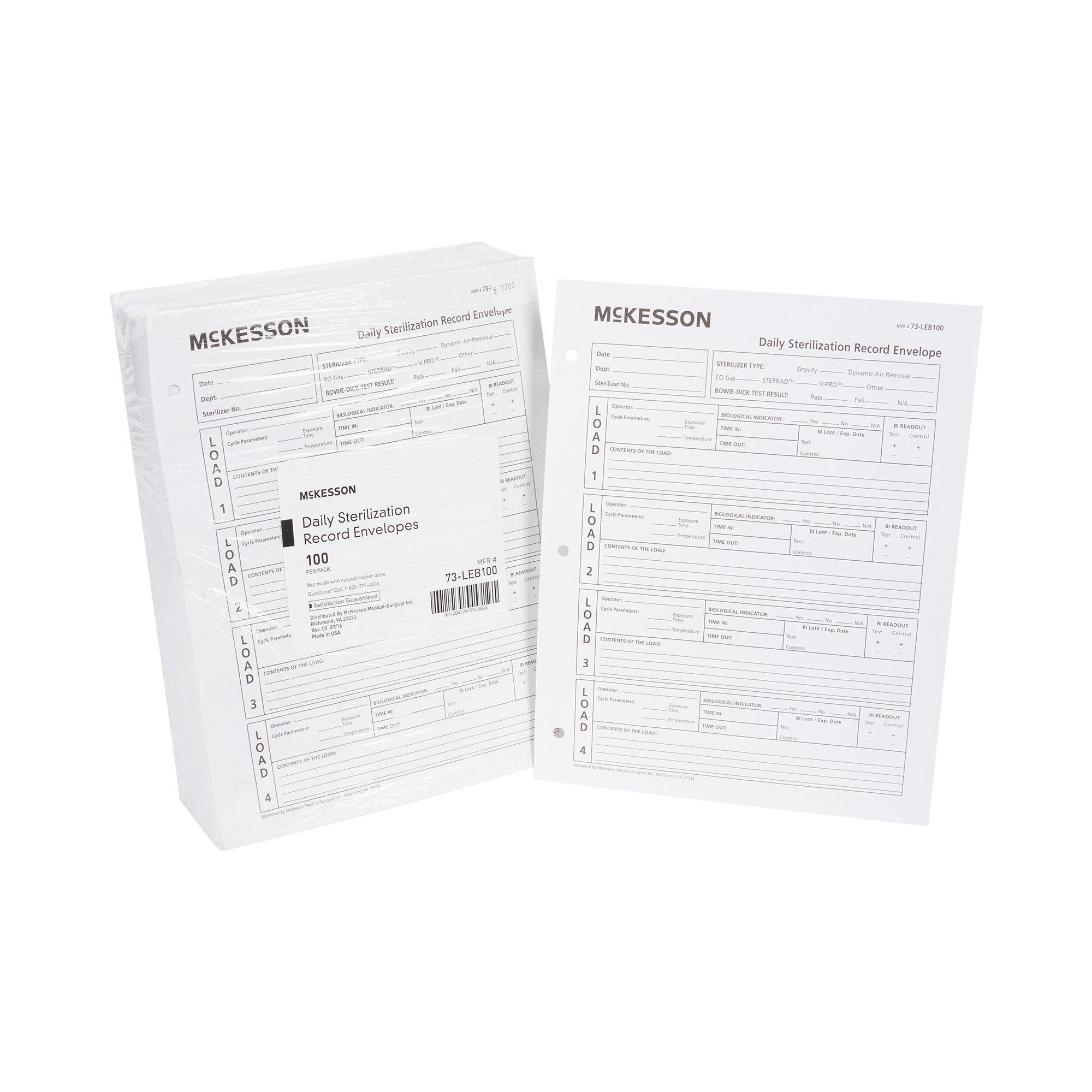 McKesson Sterilization Record Envelope-Sterilization Record Envelope McKesson