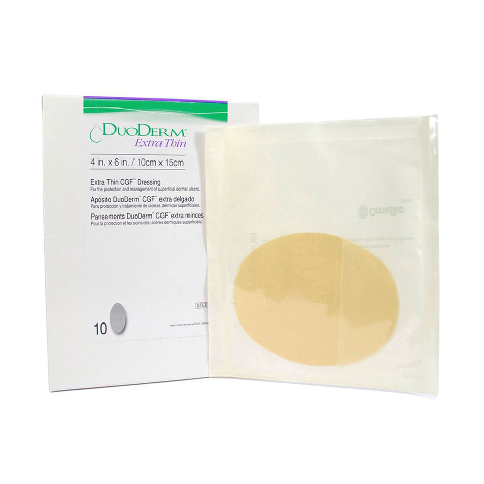 DuoDerm� Extra Thin Hydrocolloid Dressing, 4 x 6 Inch Oval-Thin Hydrocolloid Dressing DuoDERM� Extra Thin 4 X 6 Inch Oval