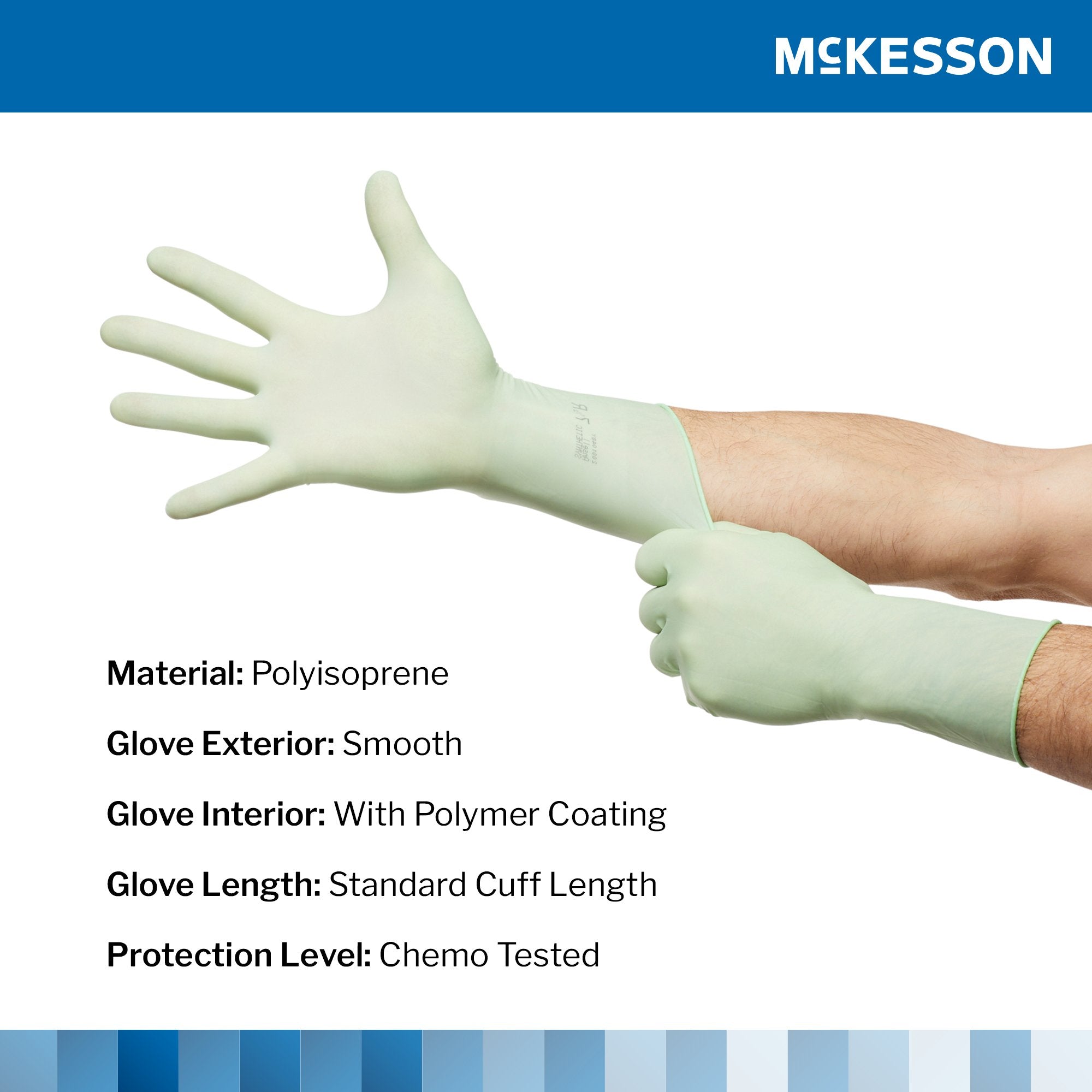 McKesson Perry Performance Plus Polyisoprene Surgical Glove, Size 7, Green-Surgical Glove McKesson Perry Performance Plus Size 7 Sterile Polyisoprene Standard Cuff Length Smooth Green Chemo Tested