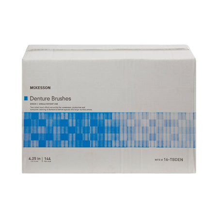 McKesson Denture Brush-Denture Brush McKesson 2-Sided Bristle Green