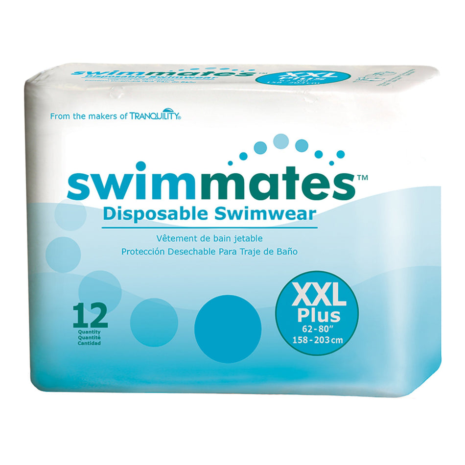 Swimmates Bowel Containment Swim Brief, 2X-Large-Unisex Adult Bowel Containment Swim Brief Swimmates Pull On with Tear Away Seams 2X-Large Disposable Moderate Absorbency
