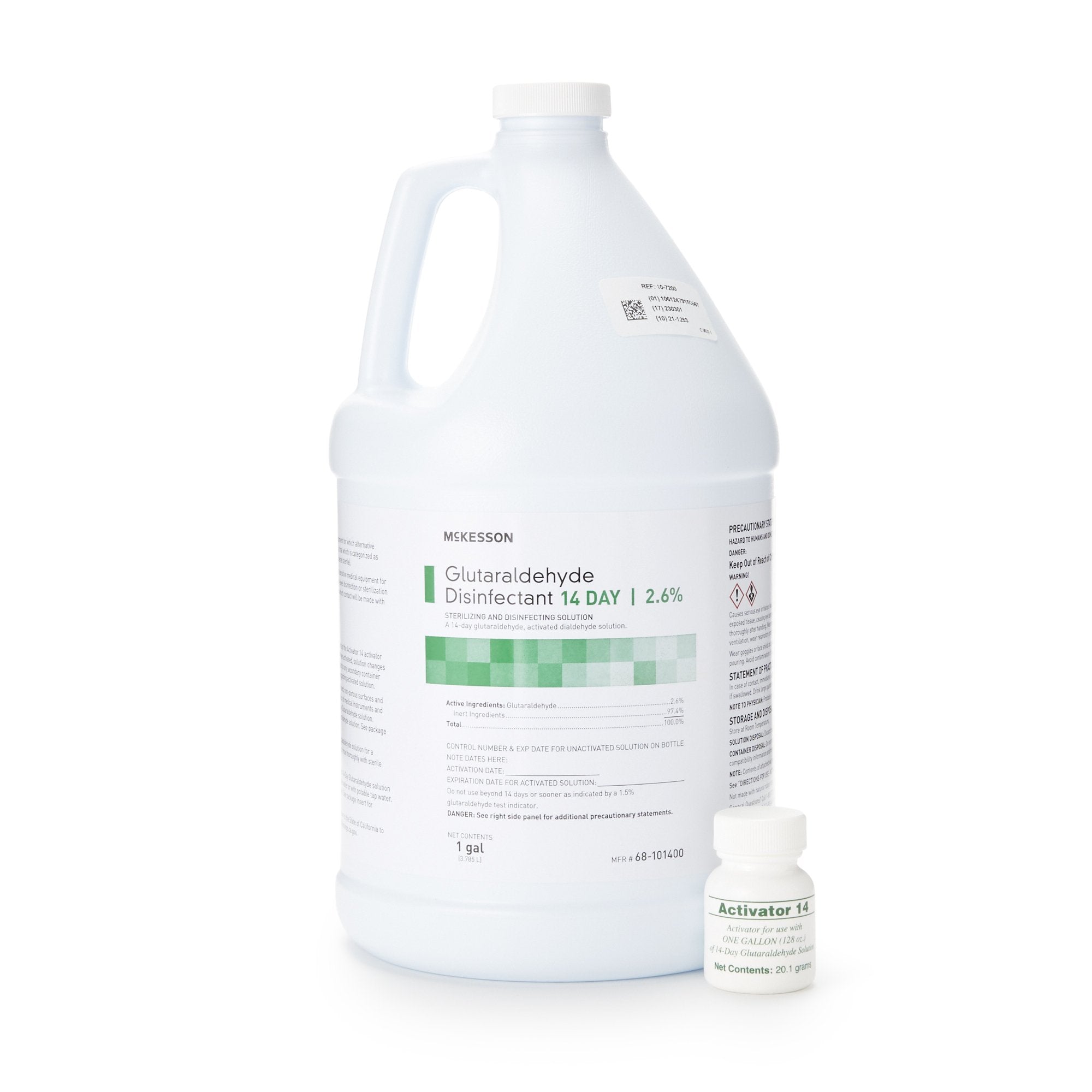 McKesson Glutaraldehyde High Level Disinfectant, 1 gal Jug-Glutaraldehyde High-Level Disinfectant McKesson 14 Day Activation Required Liquid 1 gal. Jug Reusable