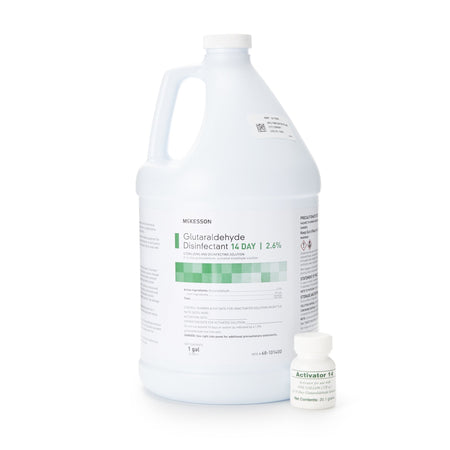 McKesson Glutaraldehyde High Level Disinfectant, 1 gal Jug-Glutaraldehyde High-Level Disinfectant McKesson 14 Day Activation Required Liquid 1 gal. Jug Reusable