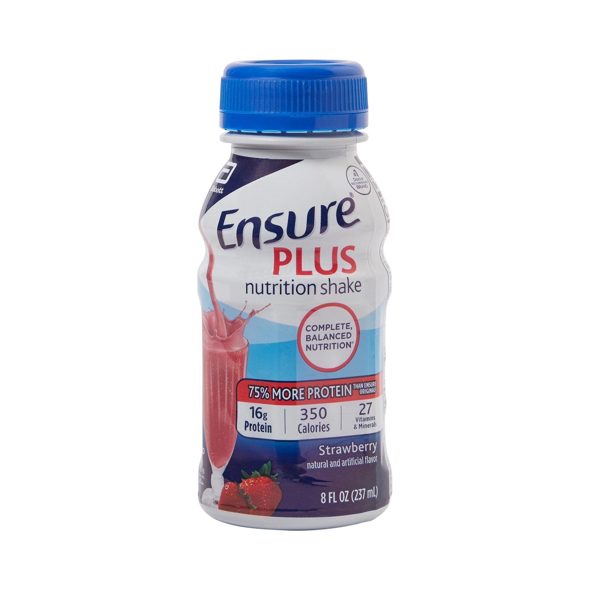 Ensure® Plus Nutrition Shake, Strawberry, 8-ounce bottle - Nutritionals and Feeding Supplies>Nutritionals>Oral Supplements...