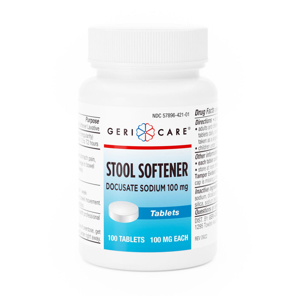 Stool Softener Tablet 100 per Bottle 100 mg Strength Docusate Sodium