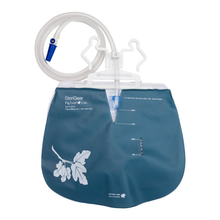Fig Leaf Lite Urinary Drain Bag-Urinary Drain Bag Fig Leaf Lite Anti-Reflux Valve Sterile 2000 mL Vinyl