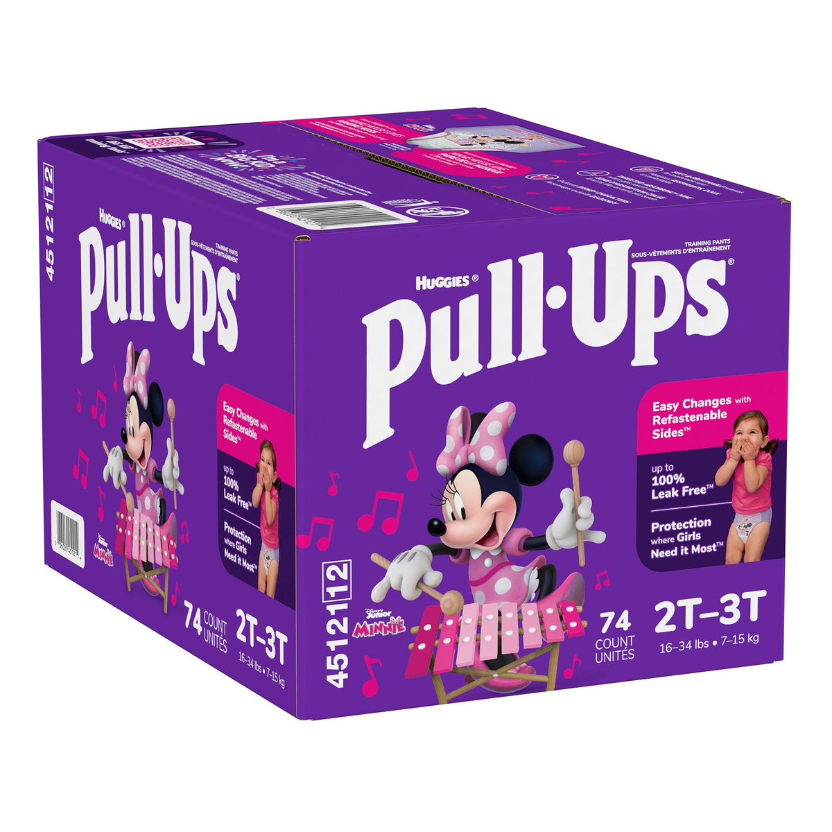 Huggies Pull-Ups Learning Designs Training Pants, 2T to 3T-Female Toddler Training Pants Pull-Ups Size 2T to 3T Disposable Moderate Absorbency