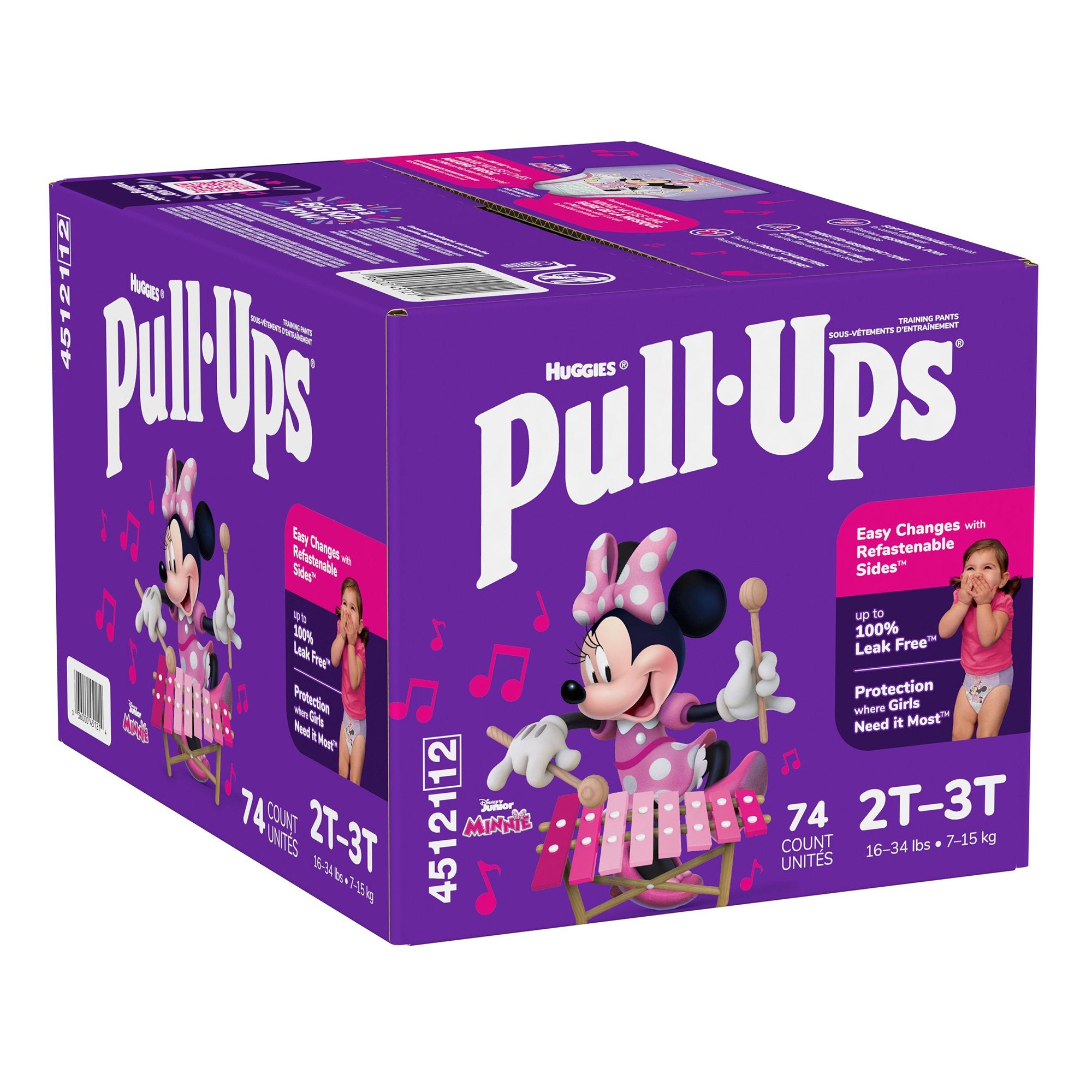 Huggies Pull-Ups Learning Designs Training Pants, 2T to 3T-Female Toddler Training Pants Pull-Ups Size 2T to 3T Disposable Moderate Absorbency