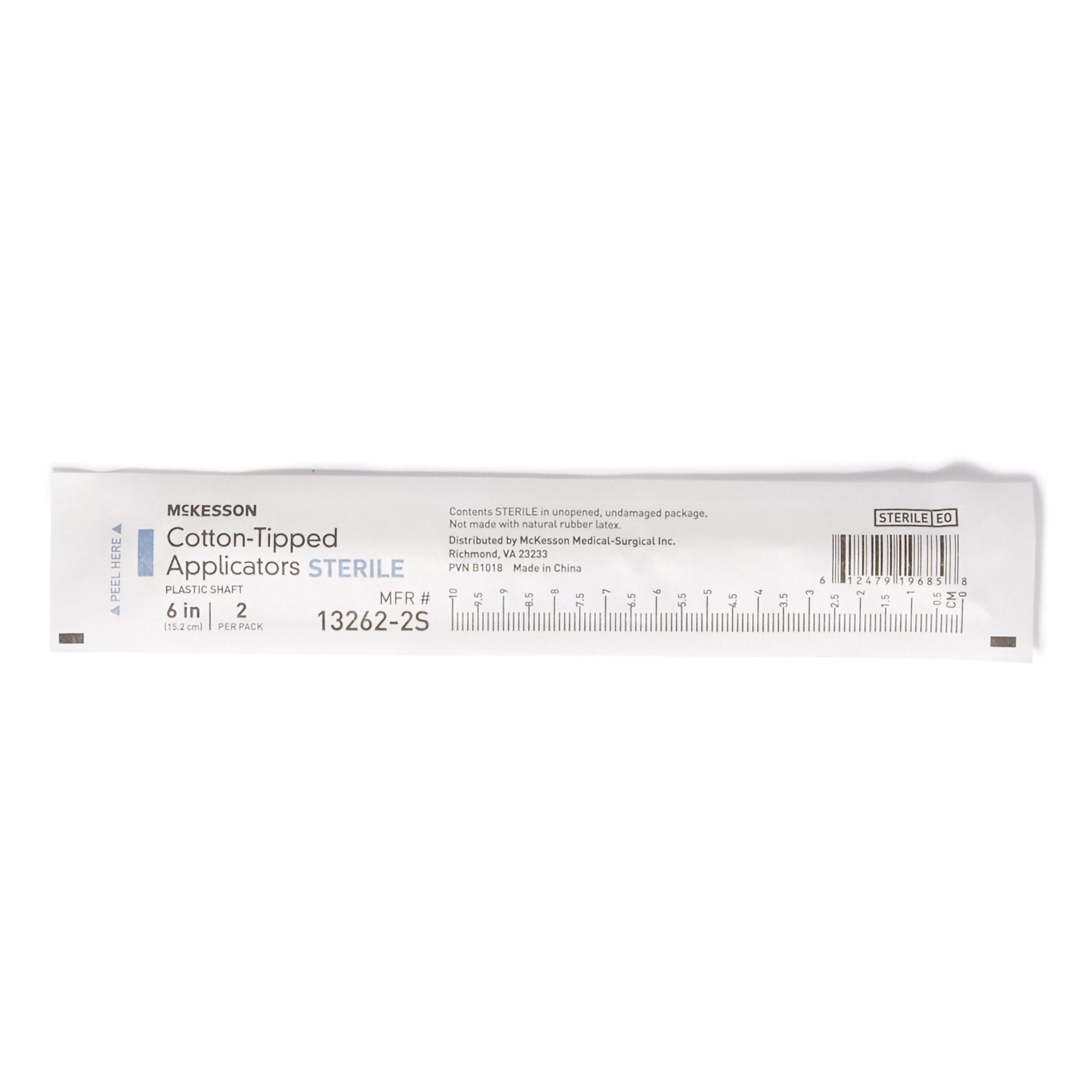 McKesson Swabstick, 6-Inch Length-Swabstick McKesson Cotton Tip Plastic Shaft 6 Inch Sterile 2 per Pack