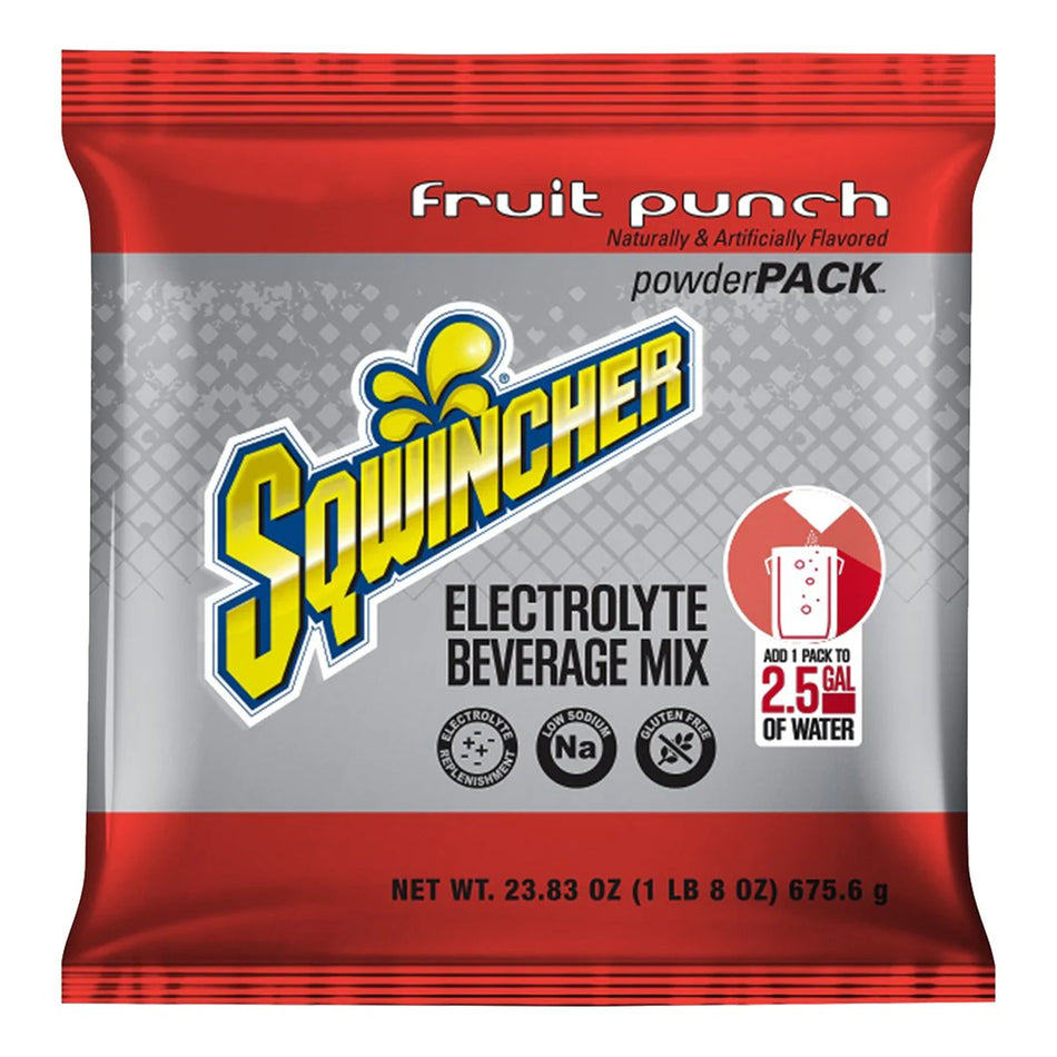 Sqwincher� Powder Pack� Electrolyte Beverage Mix, Fruit Punch-Oral Electrolyte Solution Sqwincher� Powder Pack� Fruit Punch Flavor 23.83 oz. Electrolyte