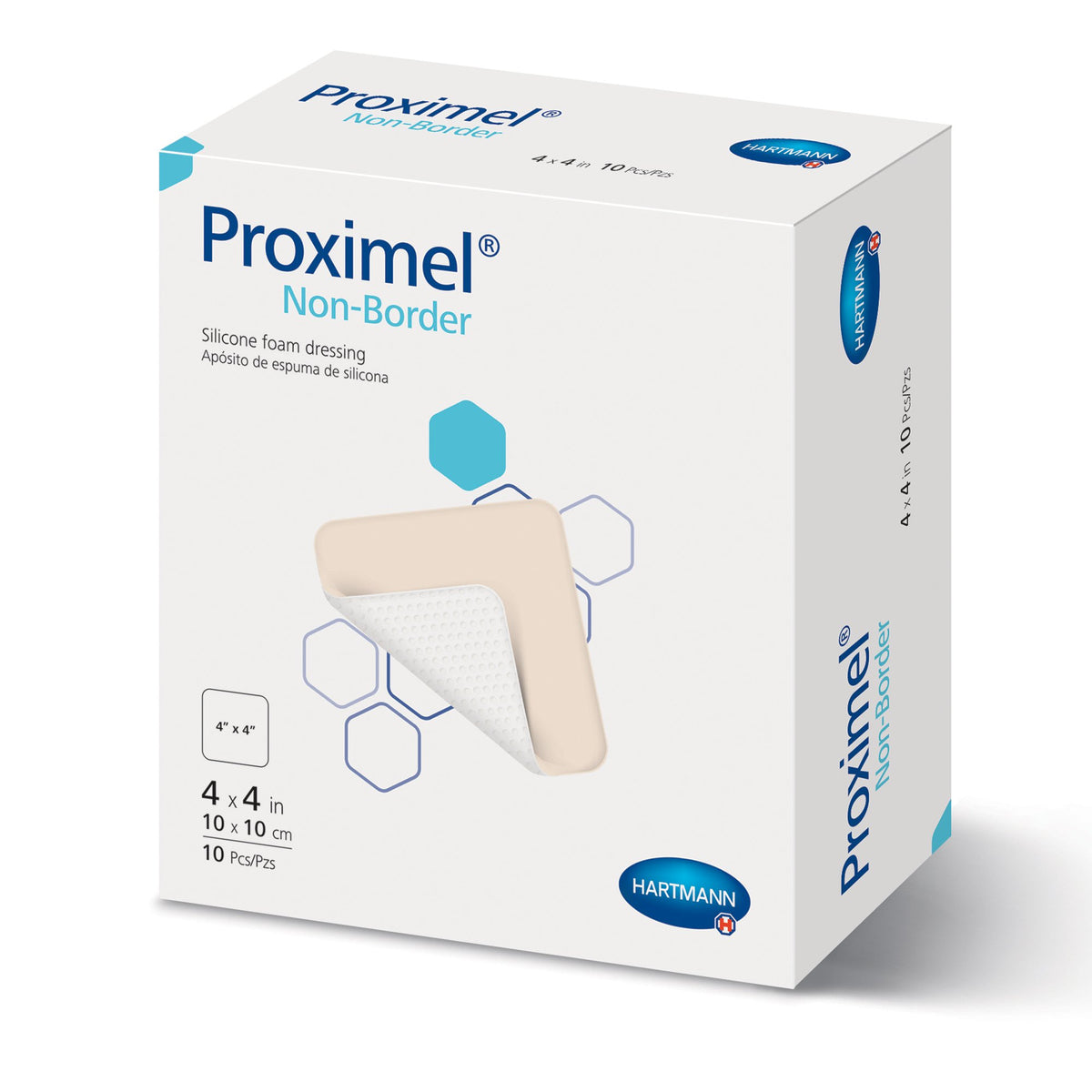 Foam Dressing Proximel® Non-Border 4 X 4 Inch Without Border Waterproof Backing Silicone Face Square Sterile - Wound Care>...