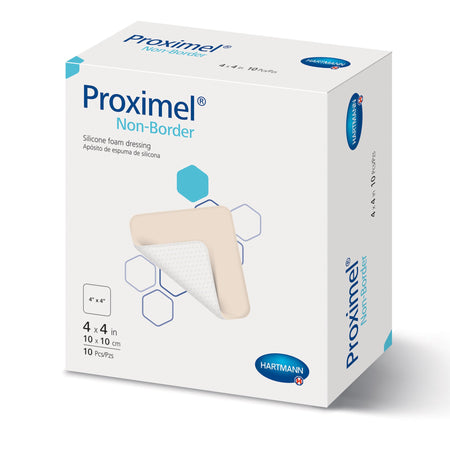 Foam Dressing Proximel® Non-Border 4 X 4 Inch Without Border Waterproof Backing Silicone Face Square Sterile - Wound Care>...