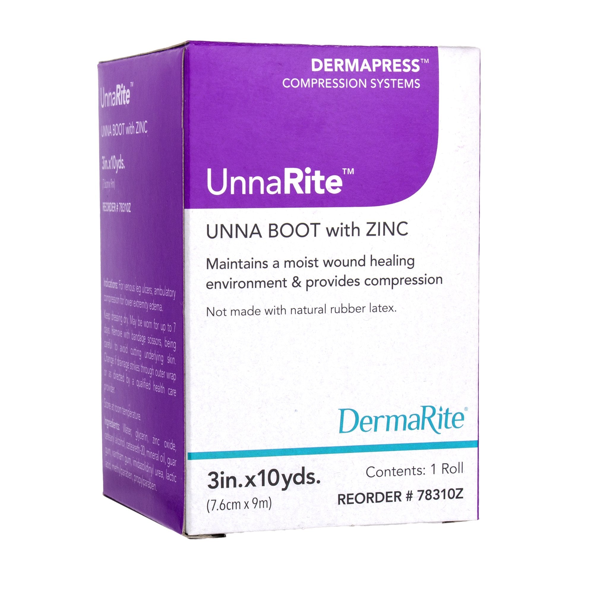 UnnaRite Unna Boot with Zinc Oxide, 3 Inch x 10 Yard-Unna Boot UnnaRite Zinc Oxide 3 Inch X 10 Yard