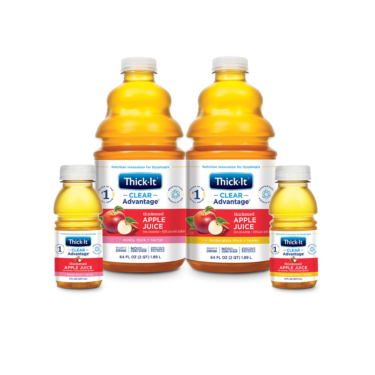 Thick-It Clear Advantage Nectar Consistency Apple Thickened Beverage, 64-ounce Bottle-Thickened Beverage Thick-It Clear Advantage 64 oz. Bottle Apple Flavor Liquid IDDSI Level 2 Mildly Thick
