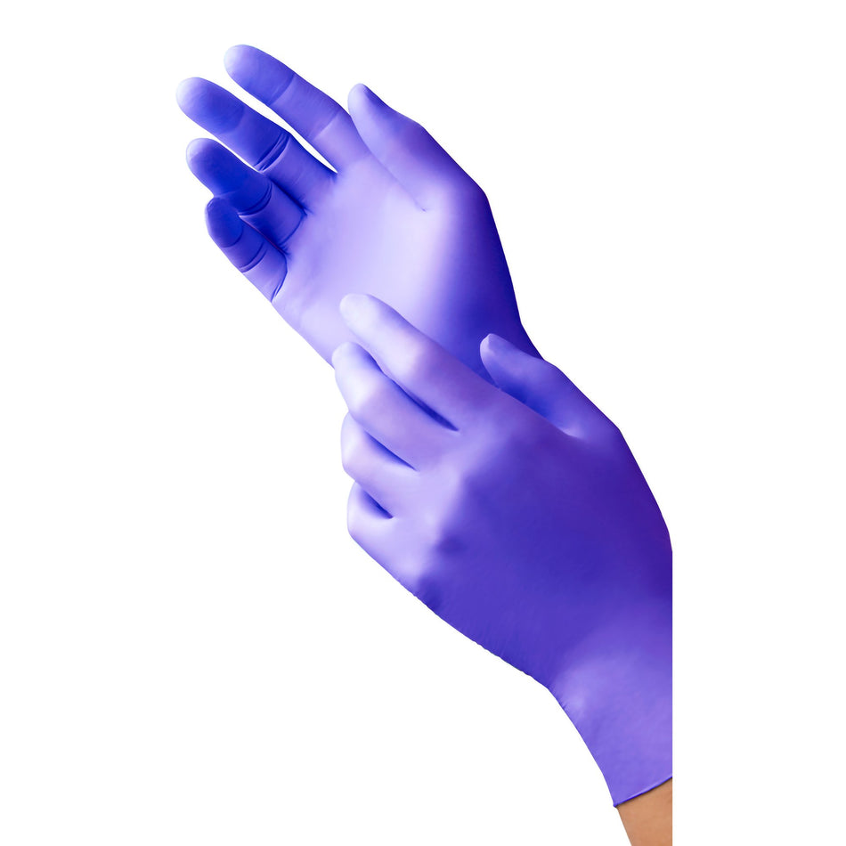 Tronex 9830 Series Nitrile Exam Glove, Small, Blue-Exam Glove 9830 Series Small NonSterile Nitrile Standard Cuff Length Textured Fingertips Blue Chemo Tested