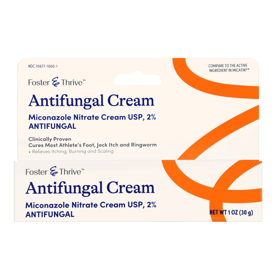Foster & Thrive Antifungal Cream Miconazole Nitrate 2%-Antifungal Foster & Thrive 2% Strength Cream 1 oz. Tube