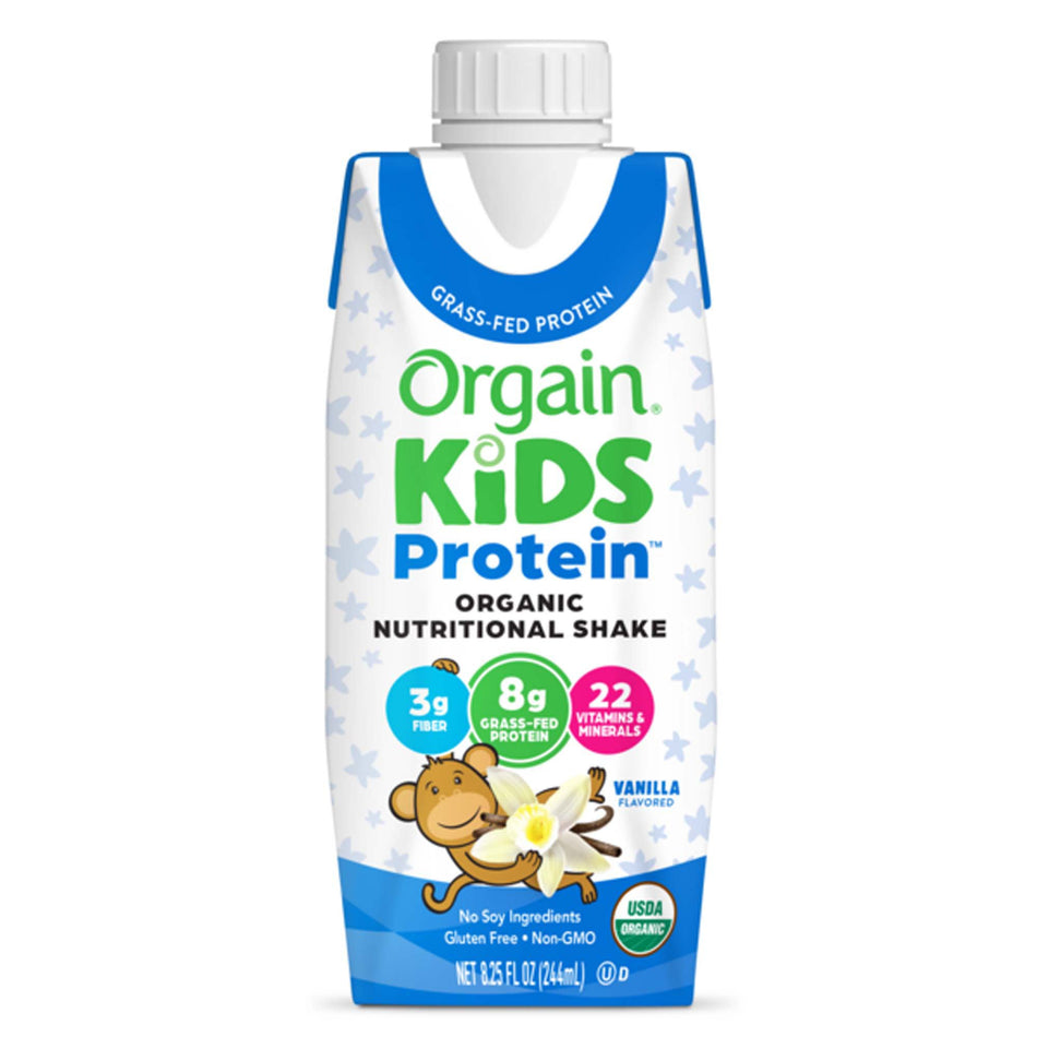 Pediatric Oral Supplement Orgain® Kids Protein™ Organic Nutritional Shake Vanilla Flavor 8.25 oz. Carton Liquid Protein -...