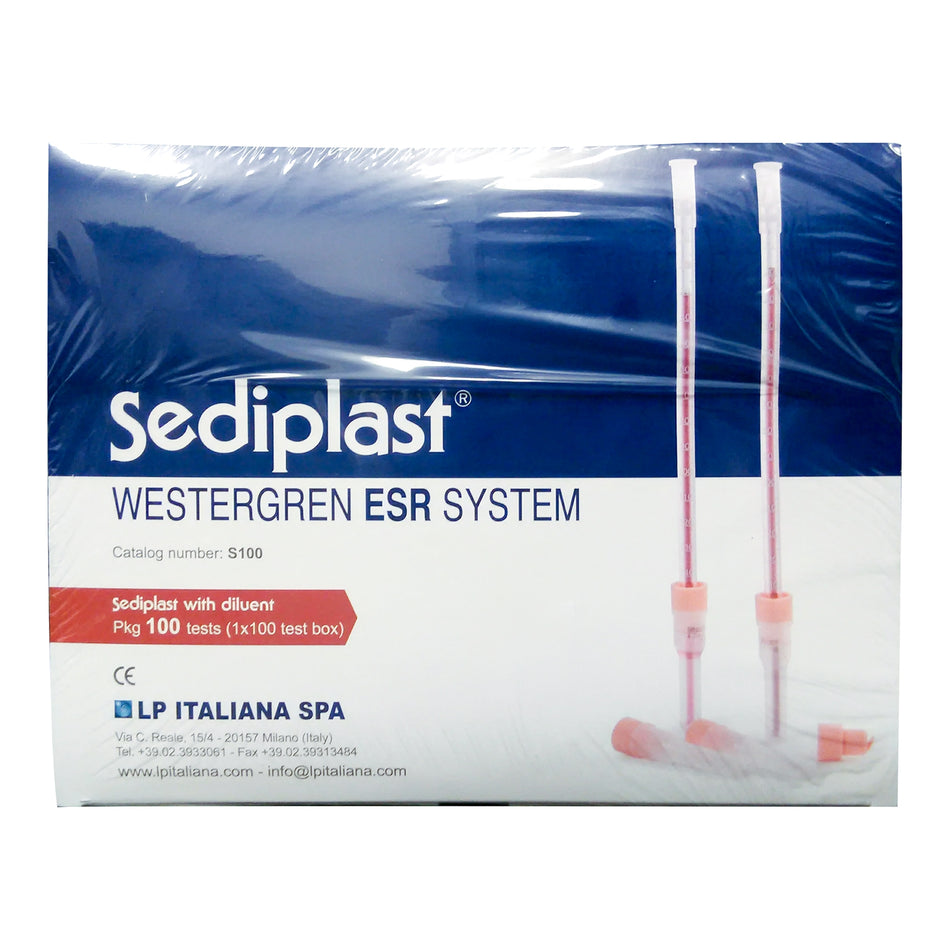 Sediplast Sedimentation Tube, 220 mm Length-Sediplast Sedimentation Tube Sodium Citrate Additive Ventilation Cap Plastic Tube
