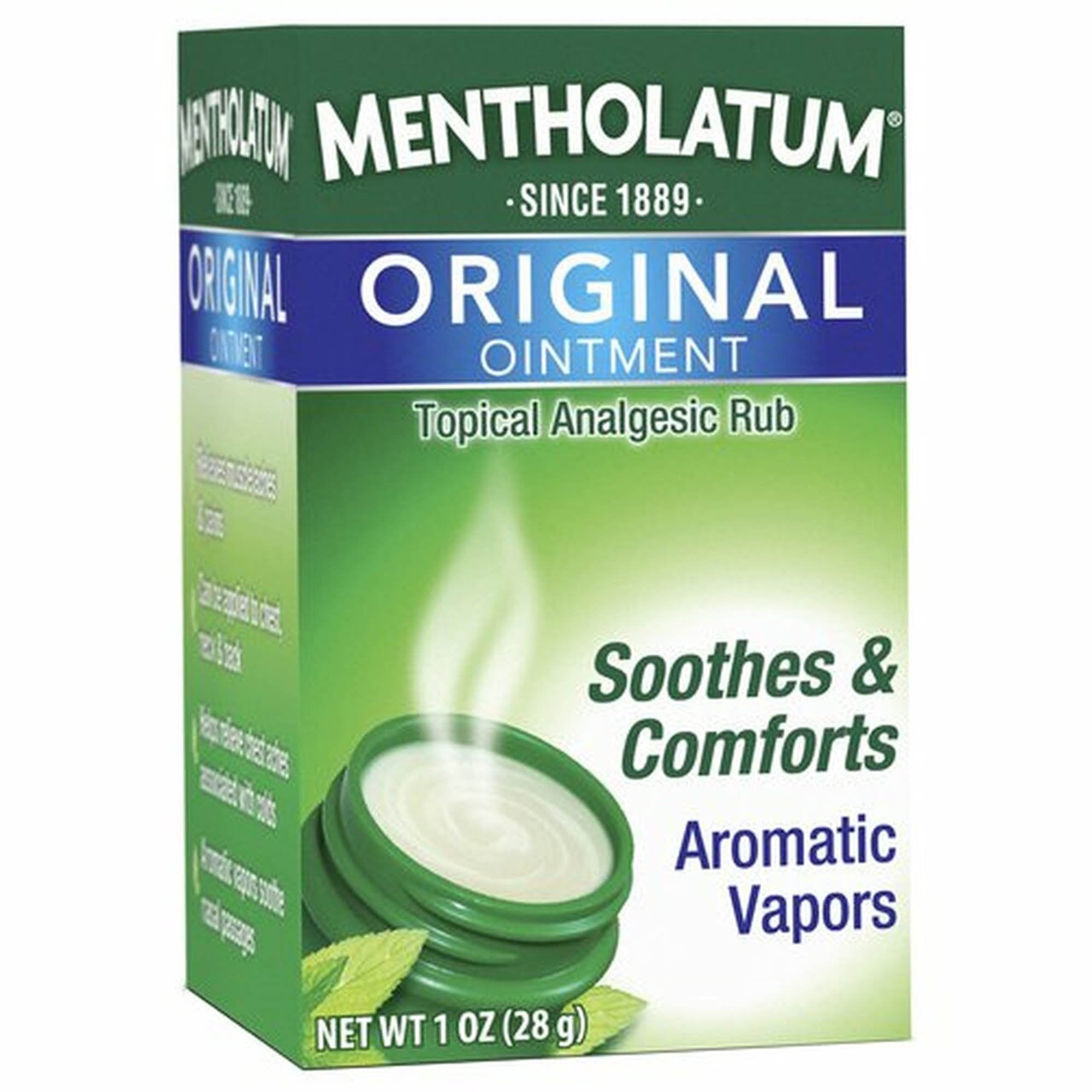 Mentholatum Original Ointment-Topical Pain Relief Mentholatum 9% - 1.3% Strength Camphor / Menthol Ointment 1 oz.