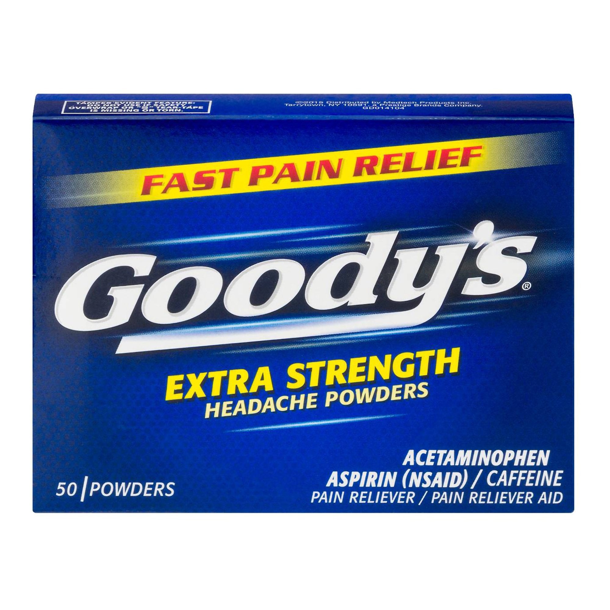 Goody's Extra Strength Acetaminophen / Aspirin / Caffeine Pain Relief-Pain Relief Goody's Extra Strength 260 mg - 520 mg - 32.5 mg Strength Acetaminophen / Aspirin / Caffeine Powder 50 per Box