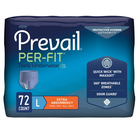 Prevail® Per-Fit® Men Adult Moderate Absorbent Underwear, Large, White - Incontinence>Adult Briefs and Protective Undergar...