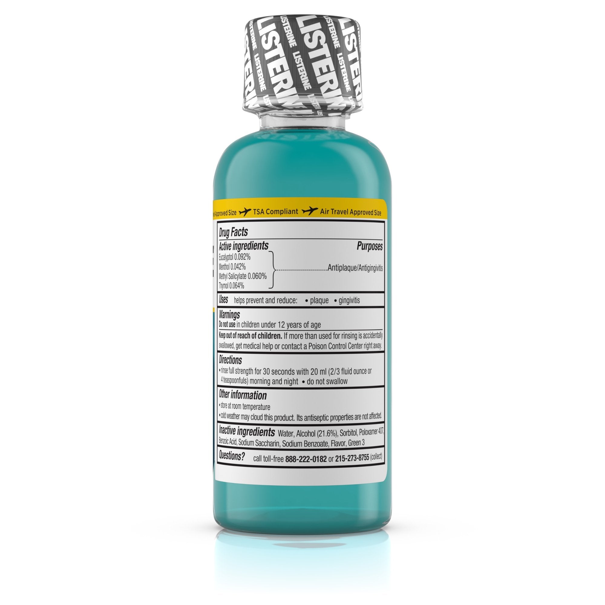 Listerine Cool Mint Antiseptic Mouthwash, 3.2 oz. Bottle-Mouthwash Listerine 3.2 oz. Cool Mint Flavor