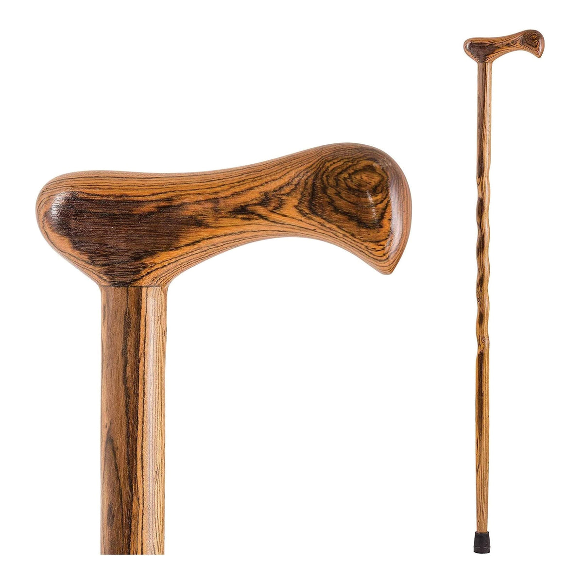 Brazos Twisted Bocote Cane with T-Handle, 37-Inch Height-T-Handle Cane Brazos Twisted Wood 37 Inch Height Brown