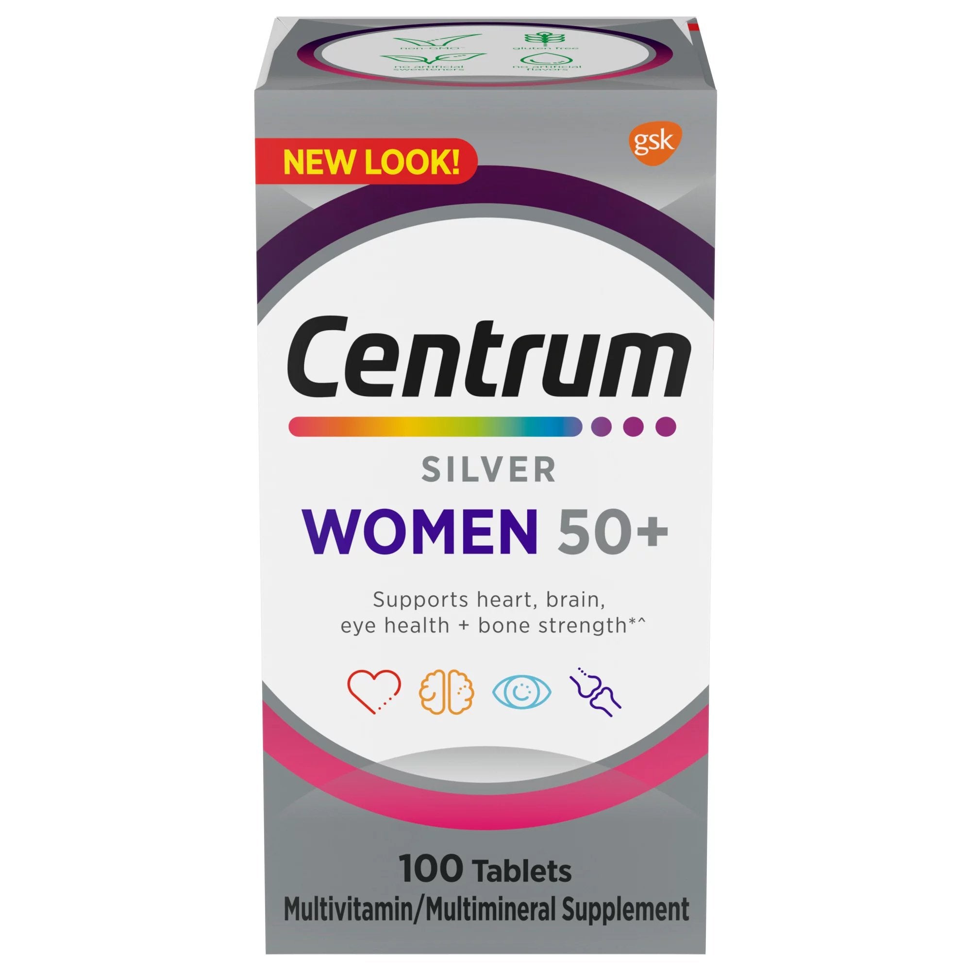 Centrum Silver Women 50+ Multivitamin/Multimineral Tablets-Multivitamin Supplement Centrum Silver Women 50+ Tablet 100 per Bottle