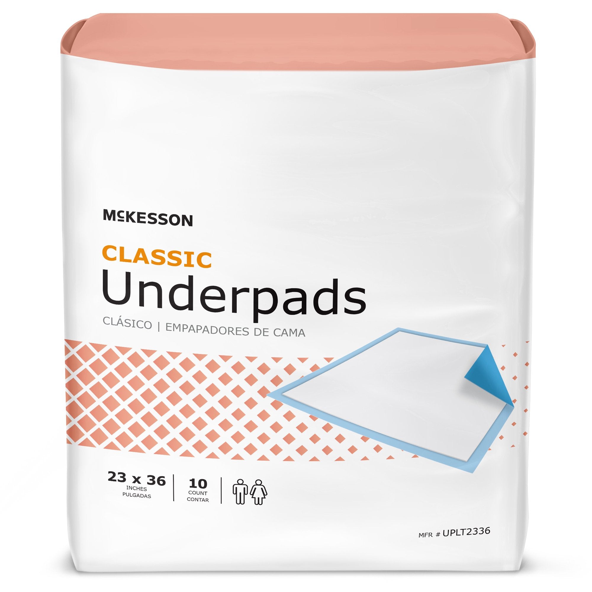 McKesson Classic Plus Light Absorbency Underpads, 23 x 36 Inch-Disposable Underpad McKesson Classic Plus 23 X 36 Inch Fluff Mat Light Absorbency