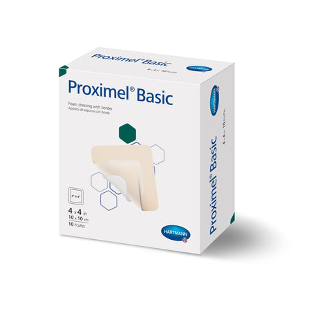 Foam Dressing Proximel® Basic 4 X 4 Inch With Border Waterproof Film Backing Acrylic Adhesive Square Sterile - Wound Care>...