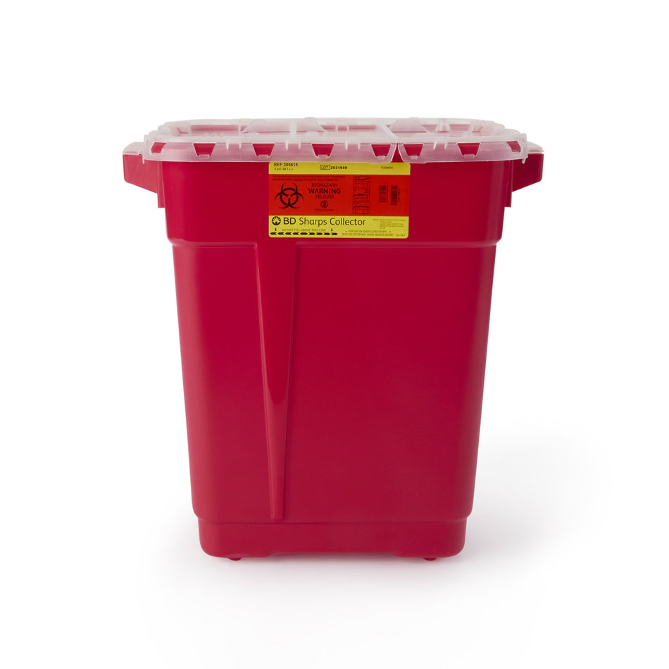 BD Multi-purpose Sharps Container, 9 Gallon, 18-1/2 x 17-3/4 x 11-3/4 Inch-Sharps Container BD� Red Base 18-1/2 X 17-3/4 X 11-3/4 Inch Vertical Entry 9 Gallon