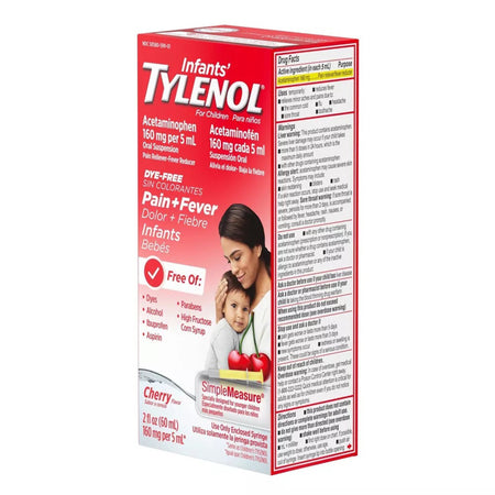 Infants' Tylenol Acetaminophen Children's Pain Relief-Children's Pain Relief Tylenol 160 mg / 5 mL Strength Acetaminophen Oral Suspension 2 oz.