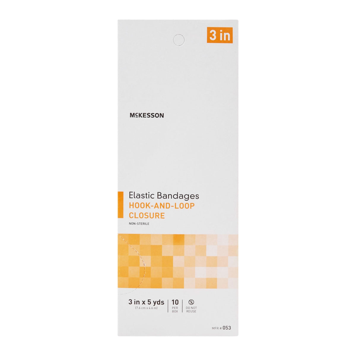 McKesson Hook and Loop Closure Elastic Bandage, 3 Inch x 5 Yard-Elastic Bandage McKesson 3 Inch X 5 Yard Single Hook and Loop Closure Tan NonSterile Standard Compression