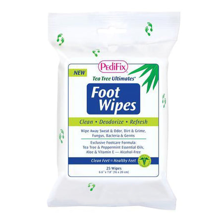 Personal Foot Wipe Tea Tree Ultimates® Soft Pack Scented 25 Count