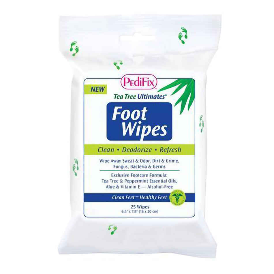 Personal Foot Wipe Tea Tree Ultimates® Soft Pack Scented 25 Count