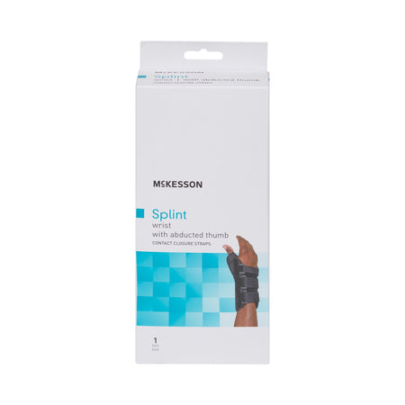 McKesson Right Wrist Splint with Abducted Thumb, Large-Wrist Brace with Abducted Thumb McKesson Aluminum / Foam / Spandex / Plastic Right Hand Black Large