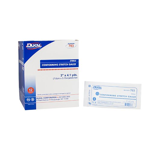 Dukal Sterile Conforming Bandage, 3 Inch x 4.1 Yard, 1-Ply-Conforming Bandage Dukal 3 Inch X 4.1Yard 1-Ply Sterile 1 per Pack