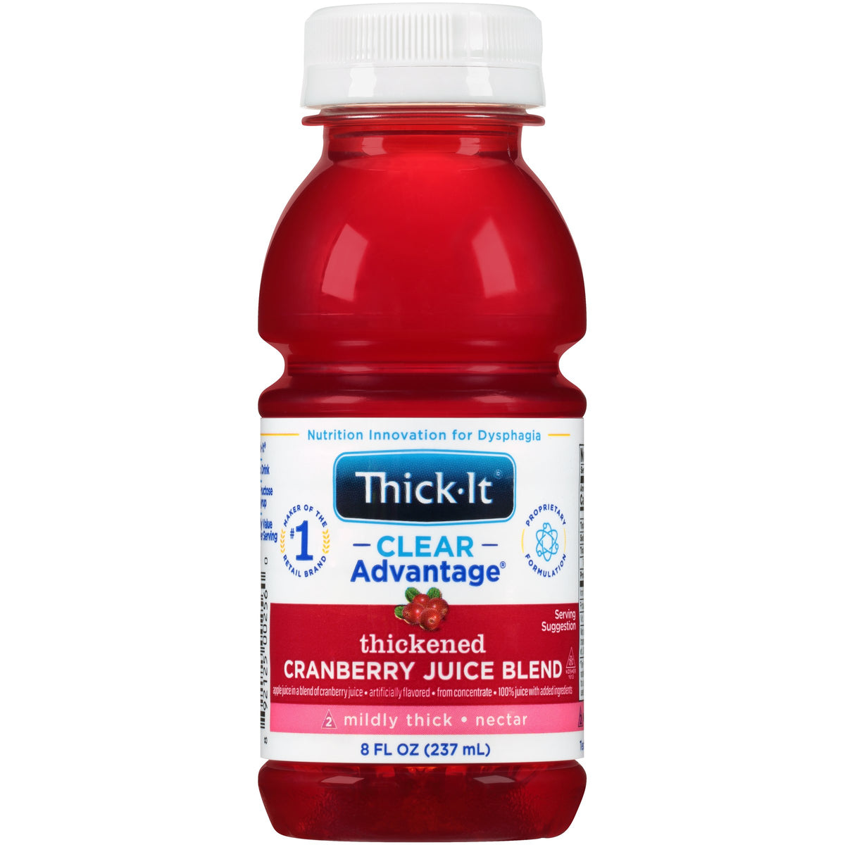 Thick-It Clear Advantage Nectar Consistency Cranberry Thickened Beverage, 8 oz. Bottle-Thickened Beverage Thick-It Clear Advantage 8 oz. Bottle Cranberry Flavor Liquid IDDSI Level 2 Mildly Thick
