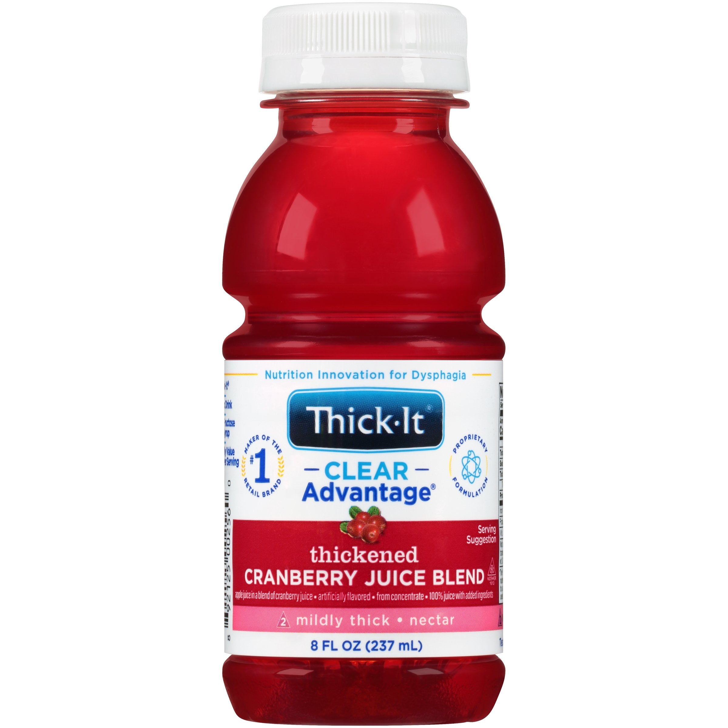 Thick-It Clear Advantage Nectar Consistency Cranberry Thickened Beverage, 8 oz. Bottle-Thickened Beverage Thick-It Clear Advantage 8 oz. Bottle Cranberry Flavor Liquid IDDSI Level 2 Mildly Thick