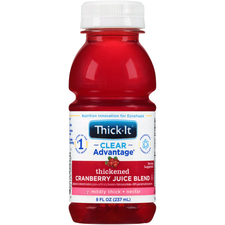 Thick-It Clear Advantage Nectar Consistency Cranberry Thickened Beverage, 8 oz. Bottle-Thickened Beverage Thick-It Clear Advantage 8 oz. Bottle Cranberry Flavor Liquid IDDSI Level 2 Mildly Thick