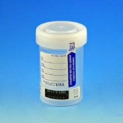 Globe Scientific Specimen Container with Temperature Strip, 90 mL-Specimen Container with Temperature Strip 57 X 73 mm 90 mL (3 oz.) Screw Cap Patient Information Sterile