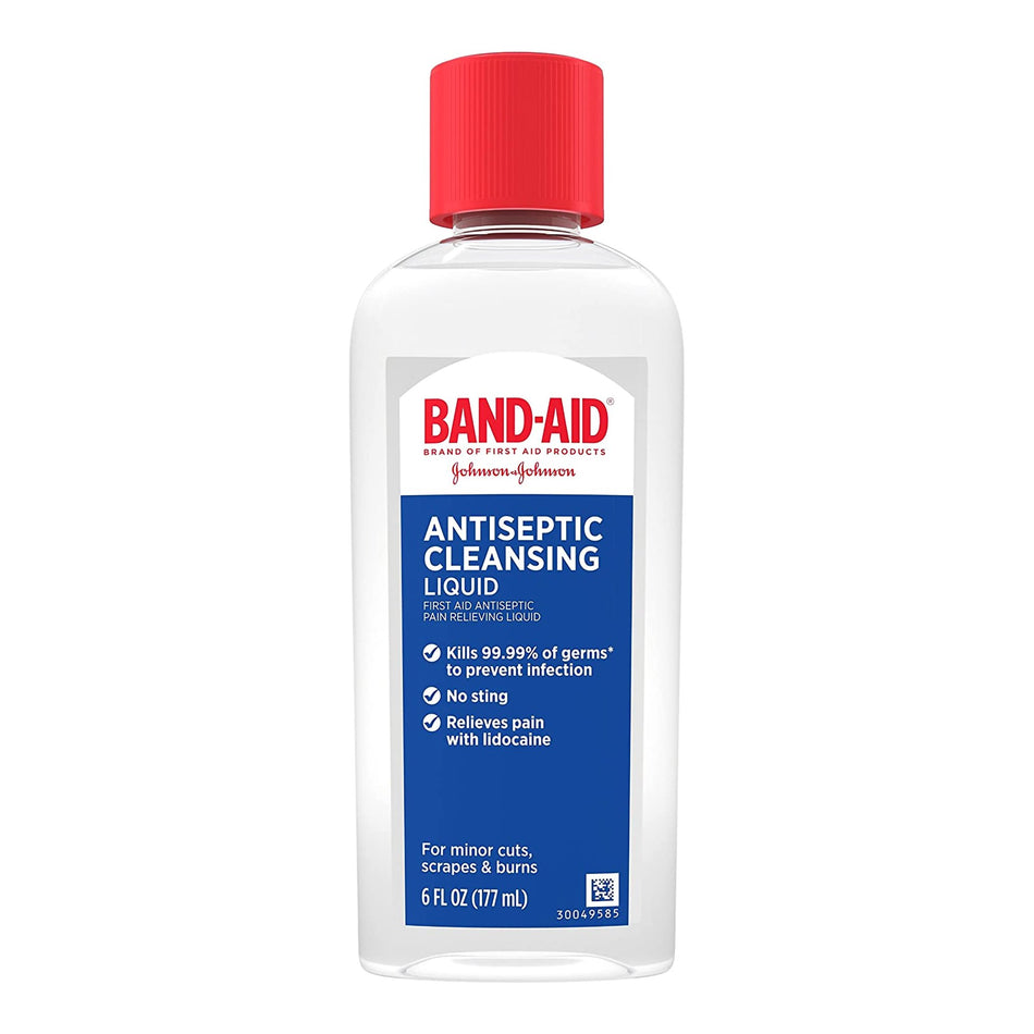Band-Aid Antiseptic Cleansing Liquid-Pain Relieving Antiseptic Band-Aid Liquid 6 oz. Bottle