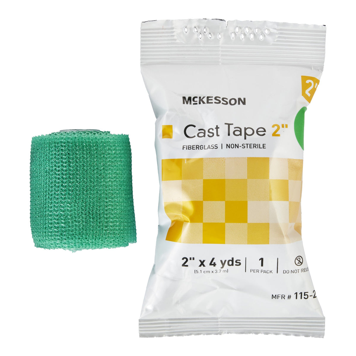 McKesson Green Cast Tape, 2 Inch x 4 Yard-Cast Tape McKesson 2 Inch X 12 Foot Fiberglass Green