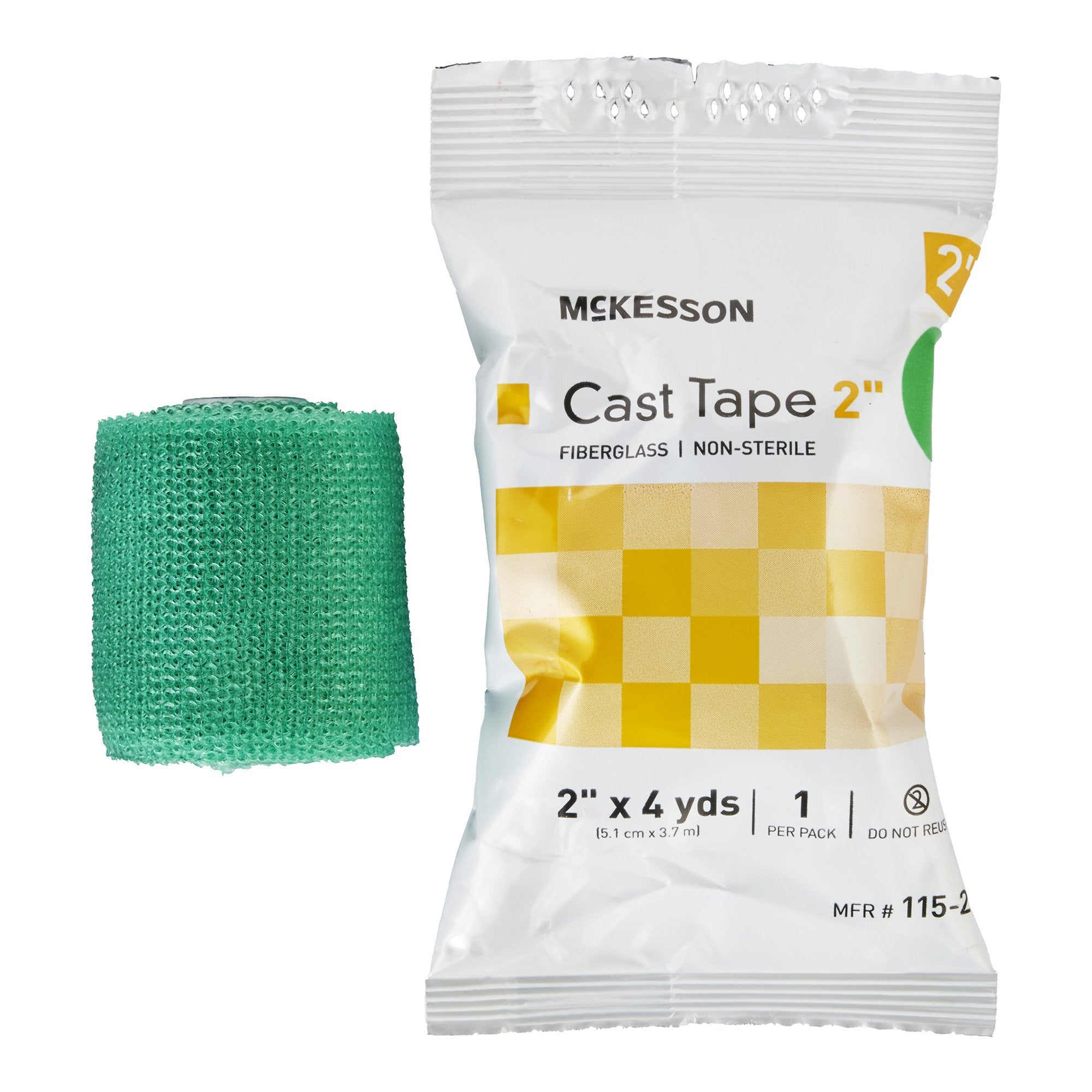 McKesson Green Cast Tape, 2 Inch x 4 Yard-Cast Tape McKesson 2 Inch X 12 Foot Fiberglass Green