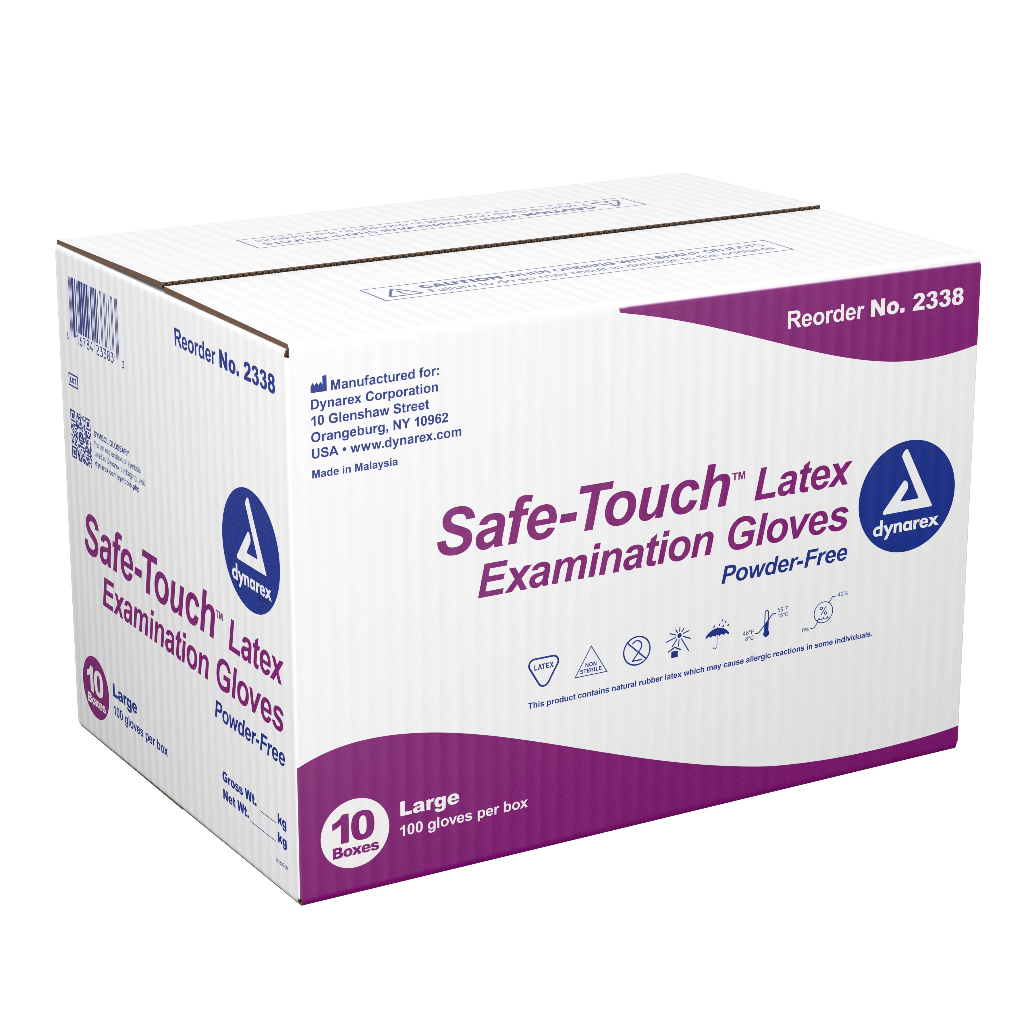 Safe-Touch� Latex Exam Glove, Large, Ivory-Exam Glove Safe-Touch� Large NonSterile Latex Standard Cuff Length Fully Textured Ivory Not Rated