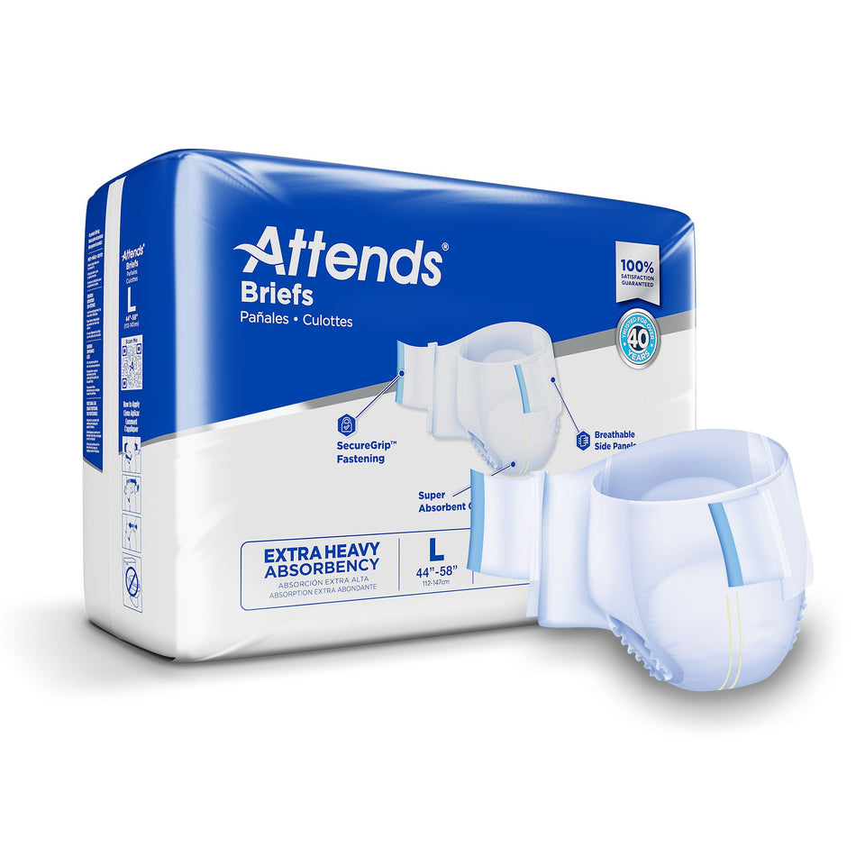 Attends® Extra Heavy Absorbency Briefs, Large - Incontinence>Adult Briefs and Protective Undergarments - Attends Healthcar...