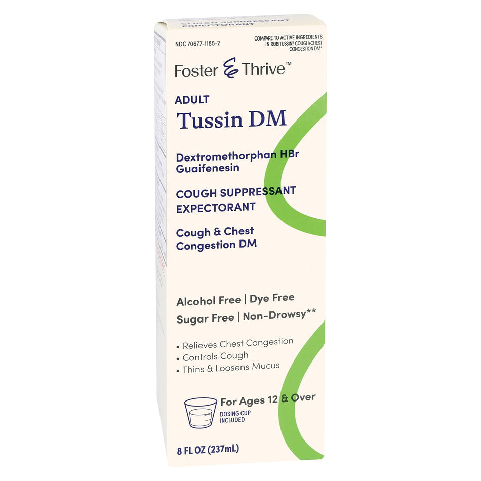 Foster & Thrive Adult Tussin DM Cold and Cough Relief-Cold and Cough Relief Foster & Thrive 50 mg - 5 mg / 5 mL Strength Syrup 8 oz.