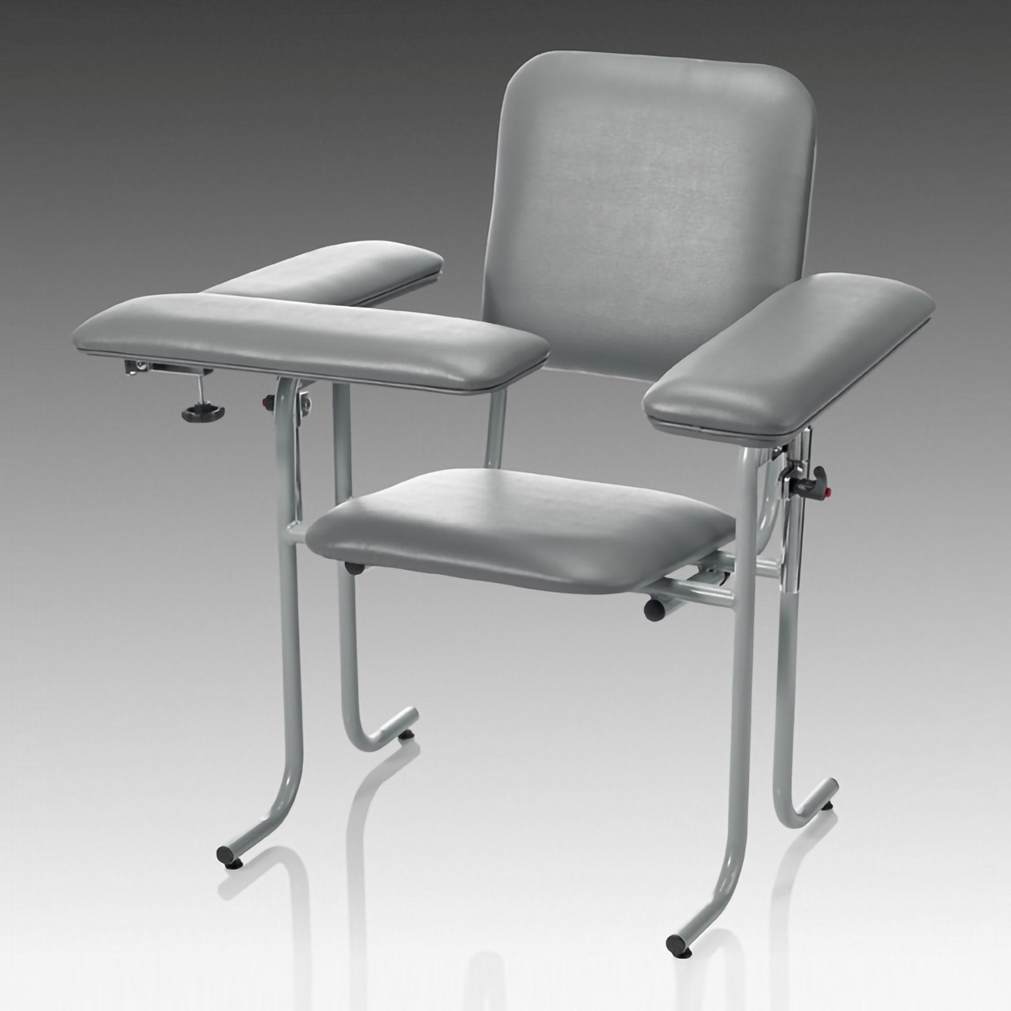McKesson Blood Drawing Chair-Blood Drawing Chair McKesson 1 Straight Arm / 1 Flip Up Arm Gray