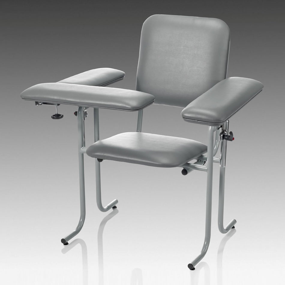McKesson Blood Drawing Chair-Blood Drawing Chair McKesson 1 Straight Arm / 1 Flip Up Arm Gray