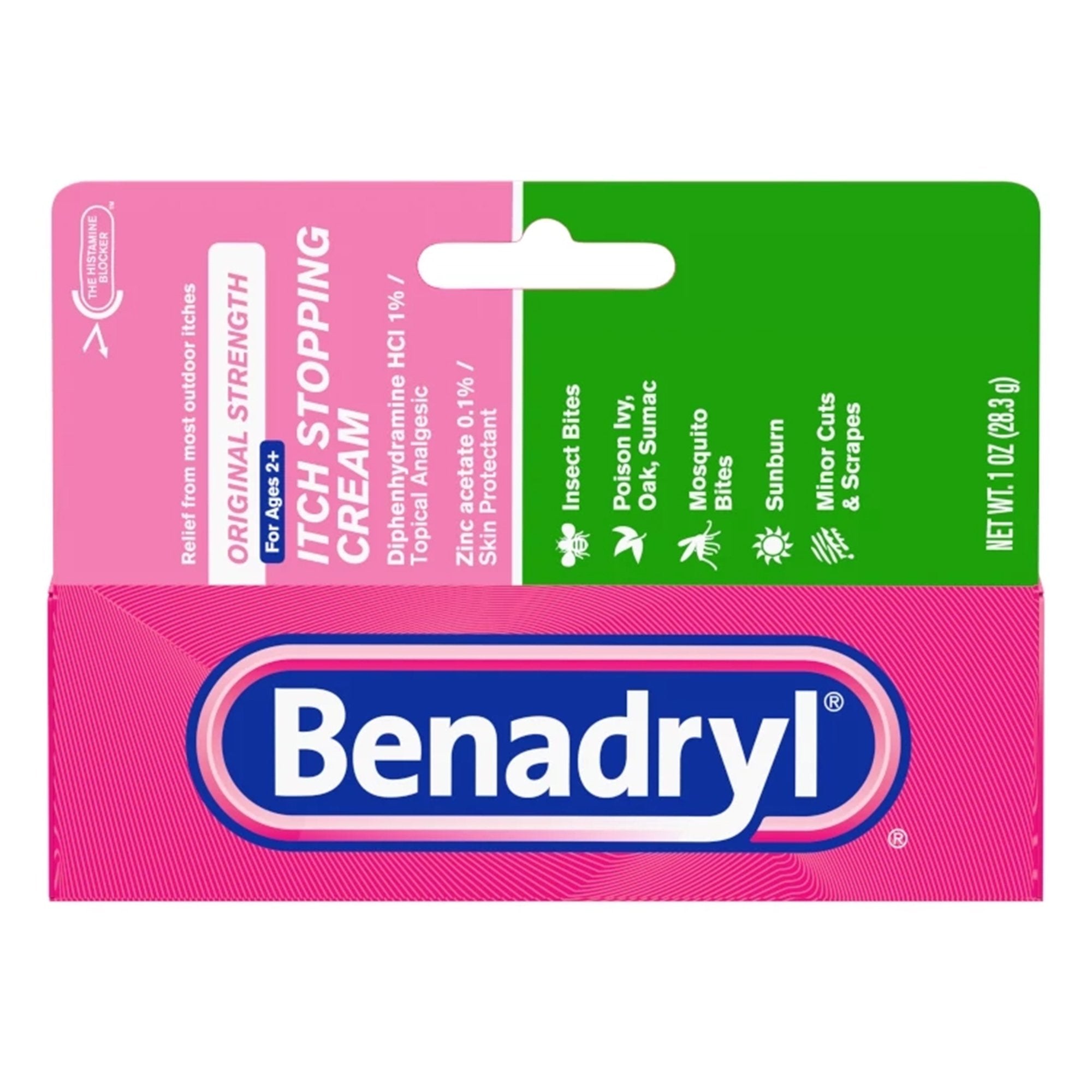 Benadryl Itch Stopping Cream-Itch Relief Benadryl 1% Strength Cream 1 oz. Tube
